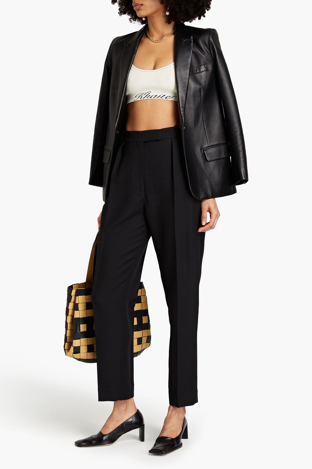 KHAITE Magdeline pleated twill tapered pants