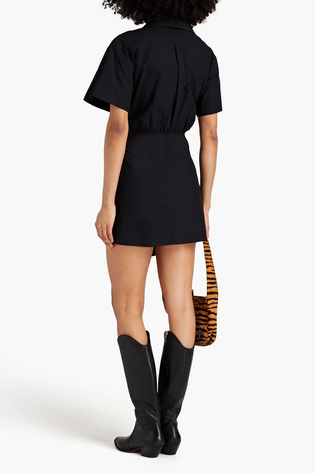 ALEXANDERWANG.T Twist-front cotton-poplin mini shirt dress