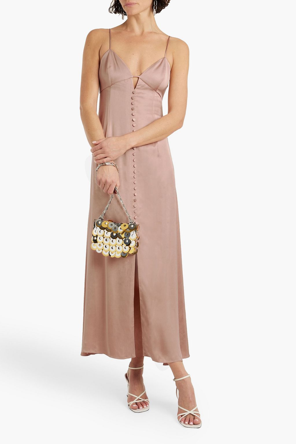 SIMKHAI Anja cutout satin midi dress