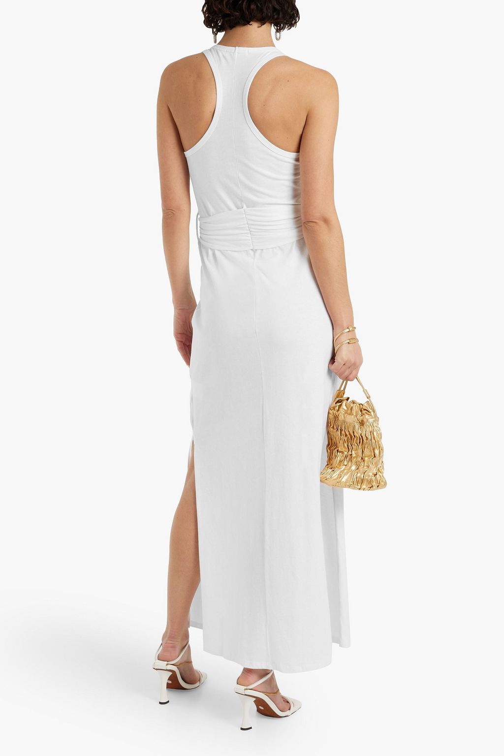 SIMKHAI Goldie belted cotton-jersey maxi dress