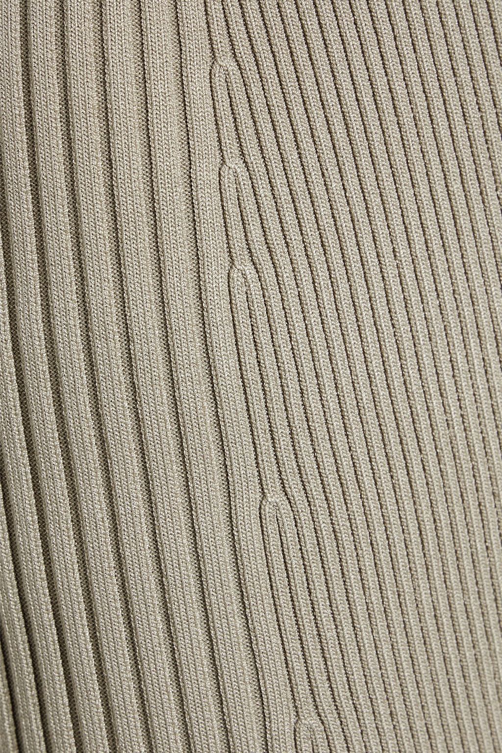 SIMKHAI Brooklyn ribbed-knit midi skirt