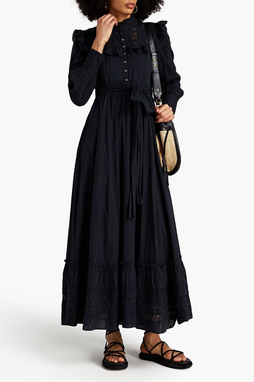 LOVESHACKFANCY Wainscott ruffled cottonjacquard maxi dress THE