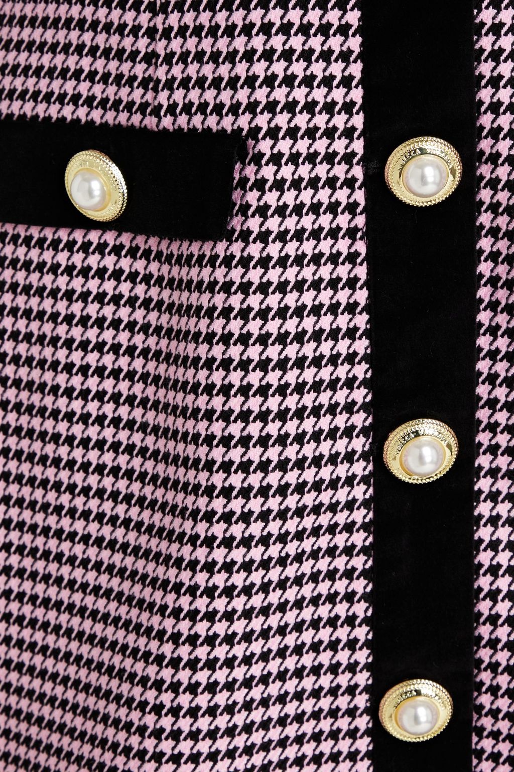 REBECCA VALLANCE Basinger embellished houndstooth tweed mini dress