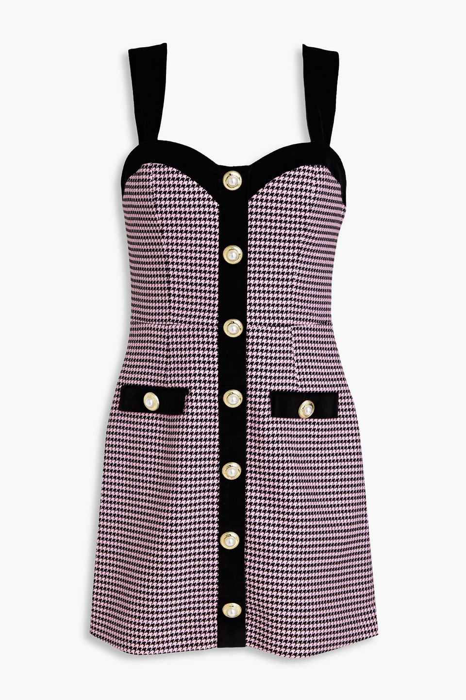 Rebecca Vallance Basinger Check Print Mini Dress In Pink