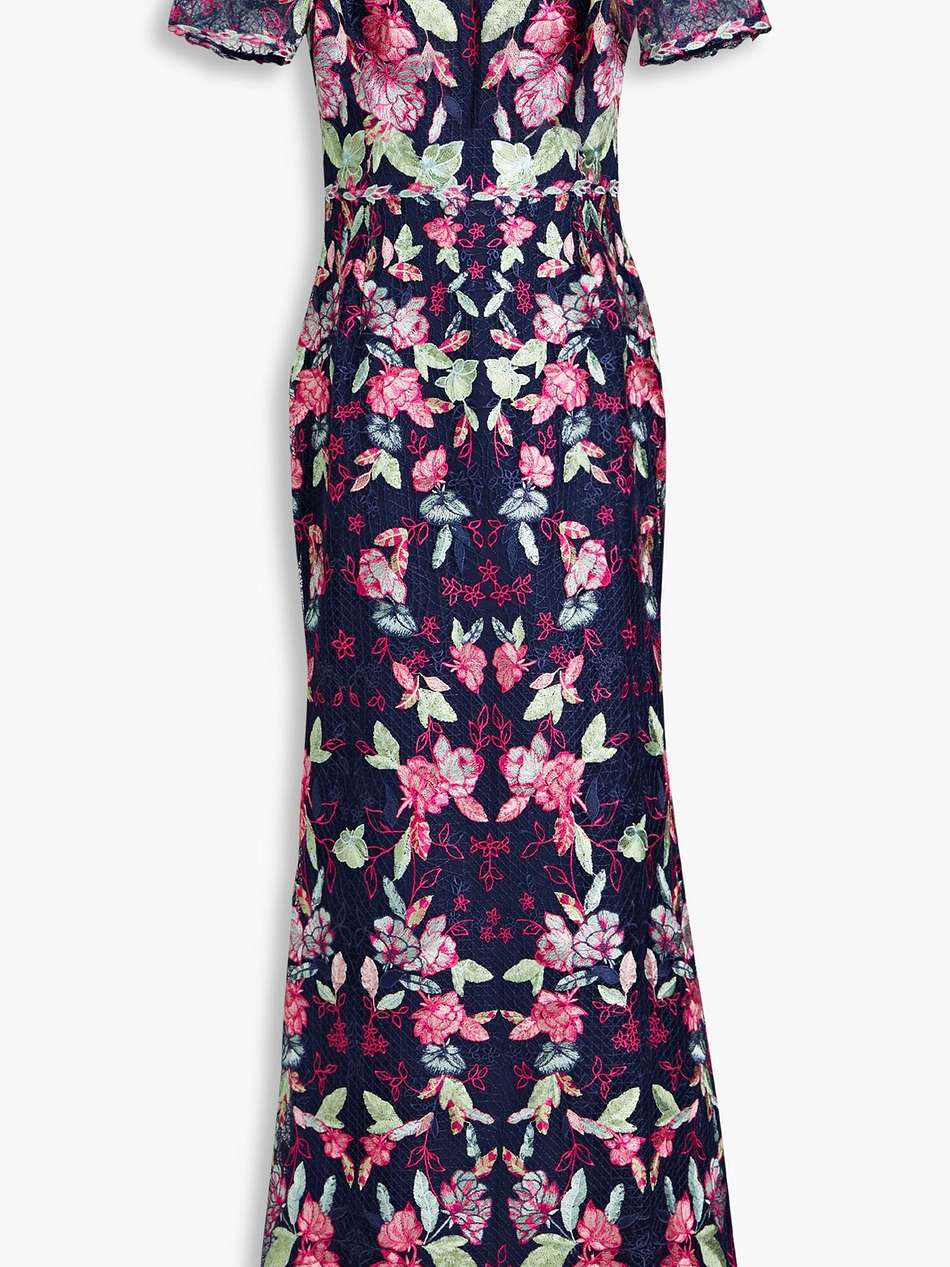embroidered tulle gown