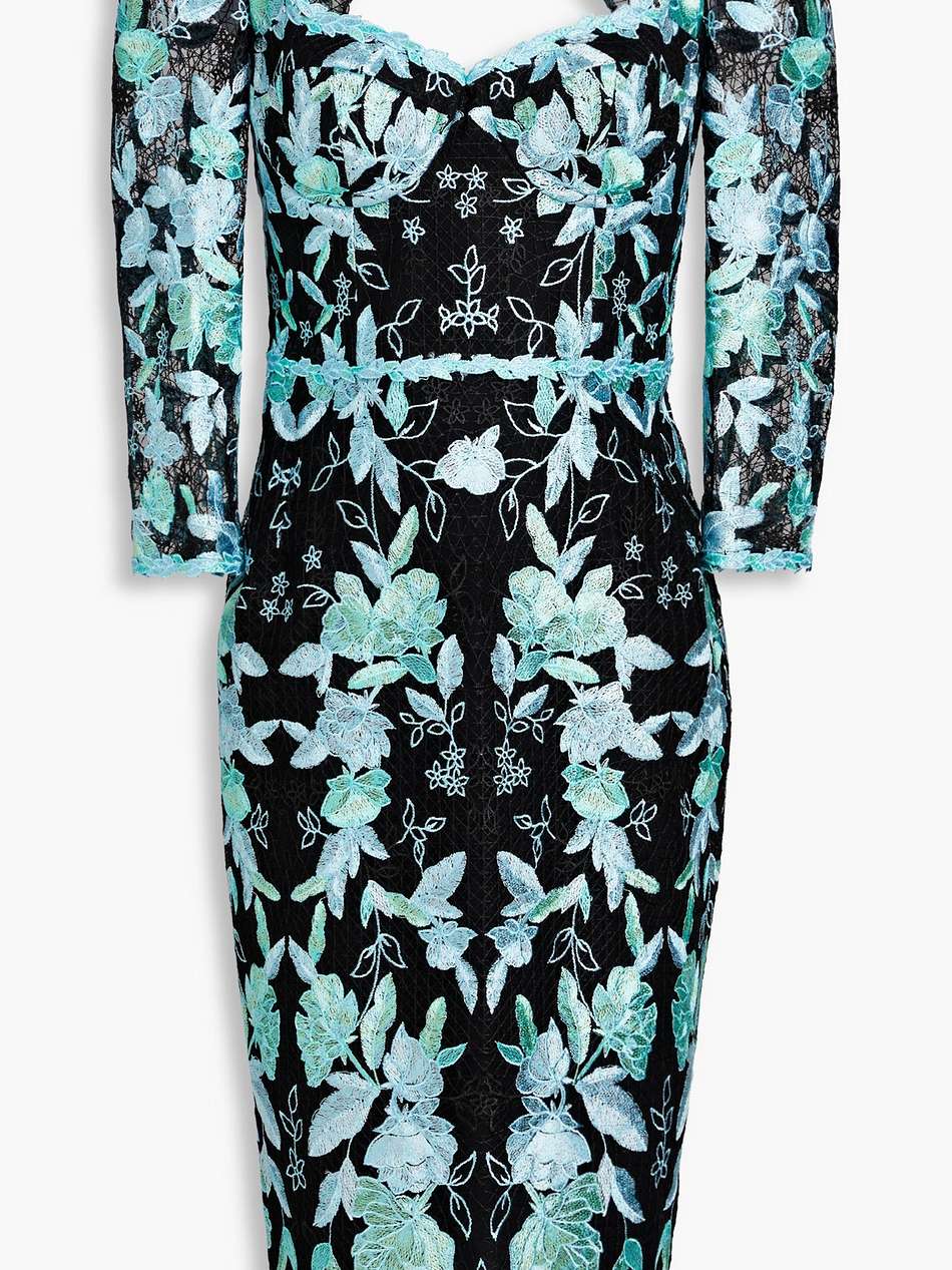 cutout embroidered tulle dress