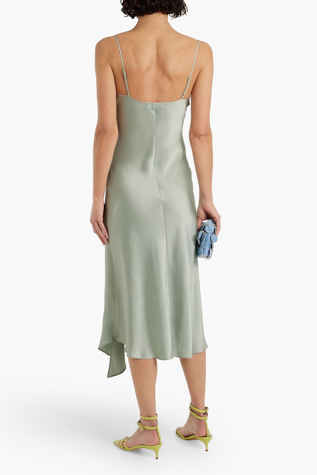 SIMKHAI Nellie draped satin slip dress