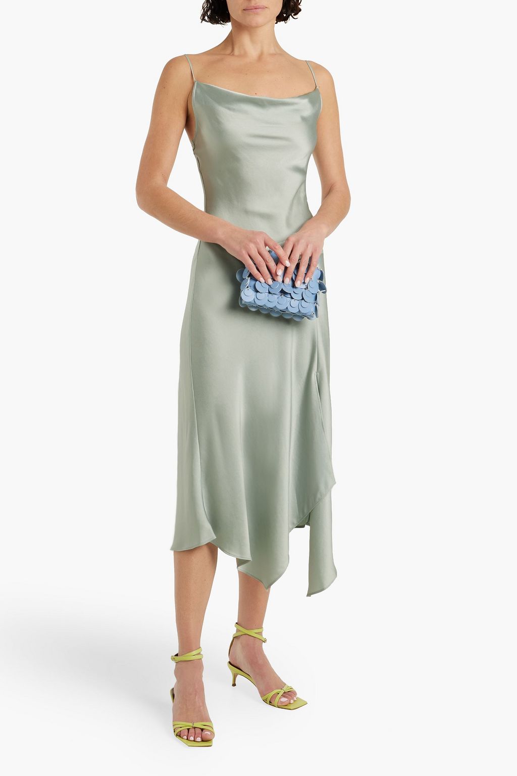 SIMKHAI Nellie draped satin slip dress