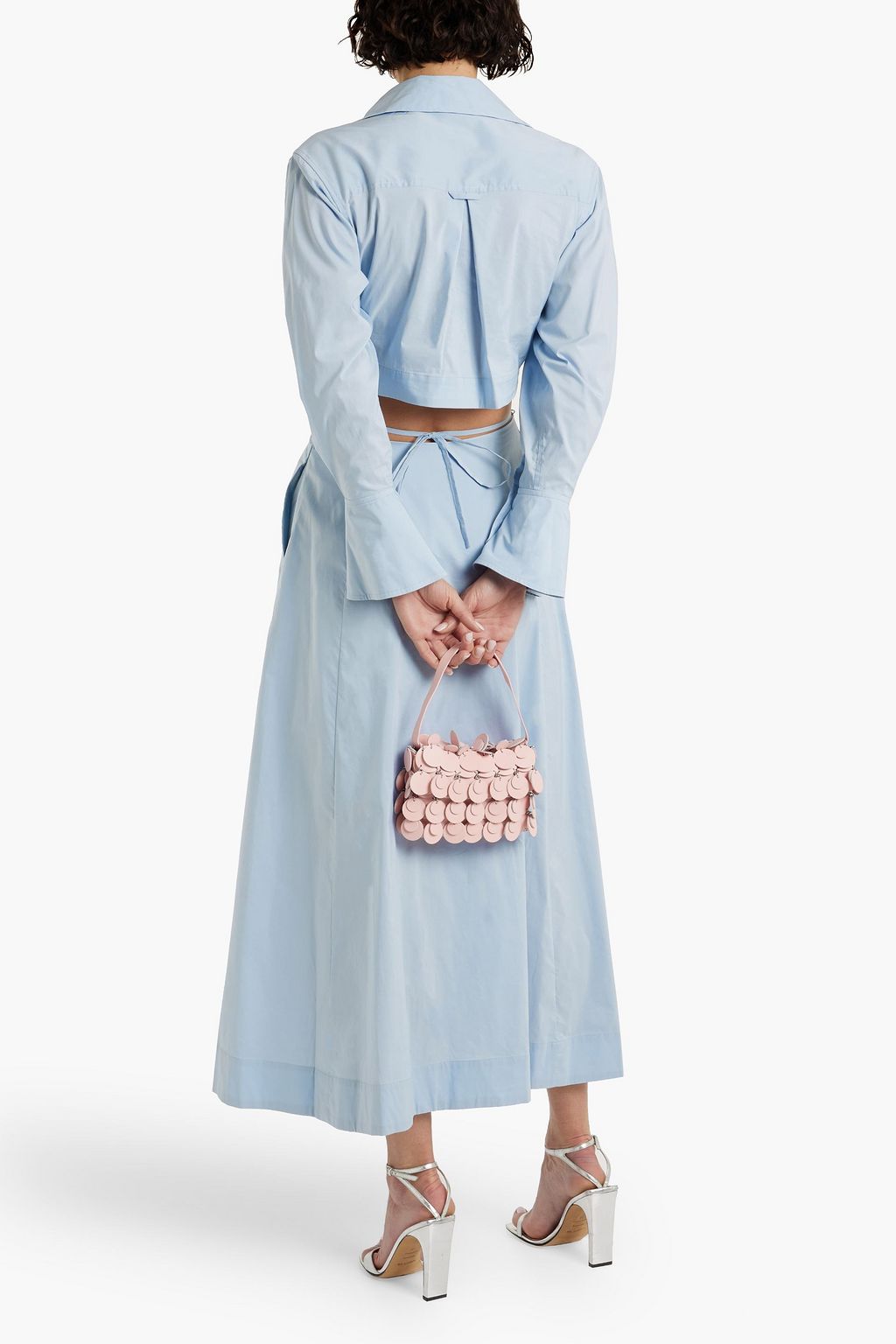 SIMKHAI Alex wrap-effect cutout cotton-blend poplin maxi shirt dress