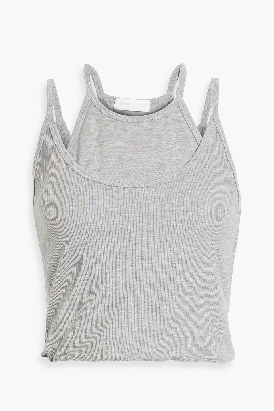 SIMKHAI - Izzy cropped ribbed stretch-TENCEL™ jersey tank