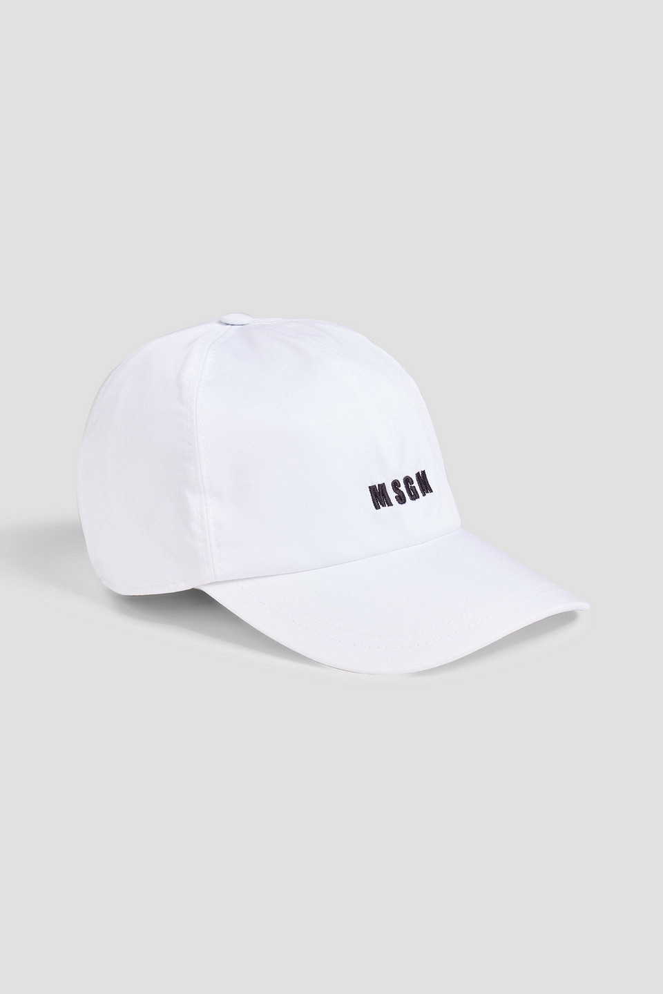 Shop Msgm Embroidered Cotton-twill Baseball Cap In White