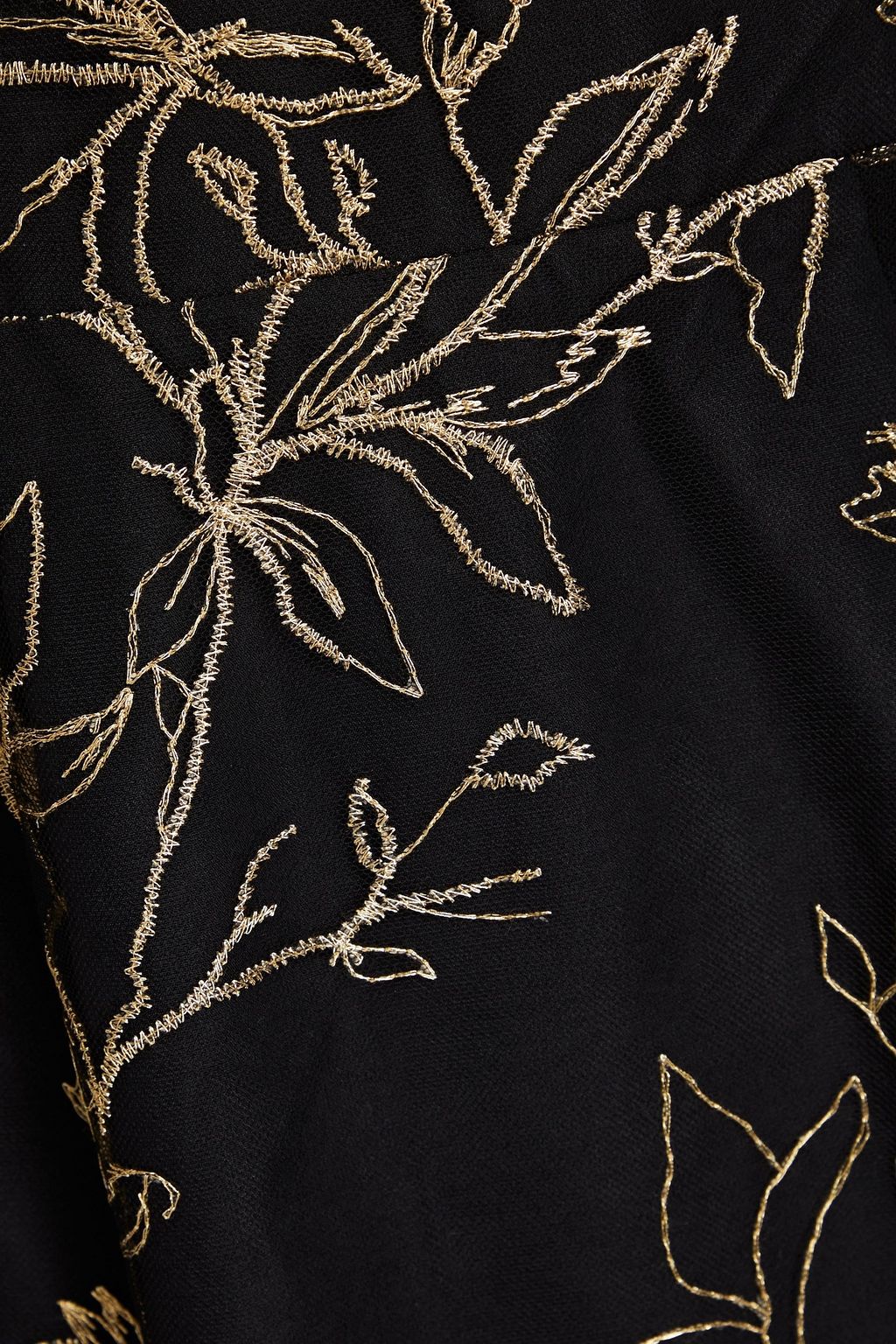 MARCHESA NOTTE فستان سهرة من التول مطرّز مزين بزخارف على شكل زهور