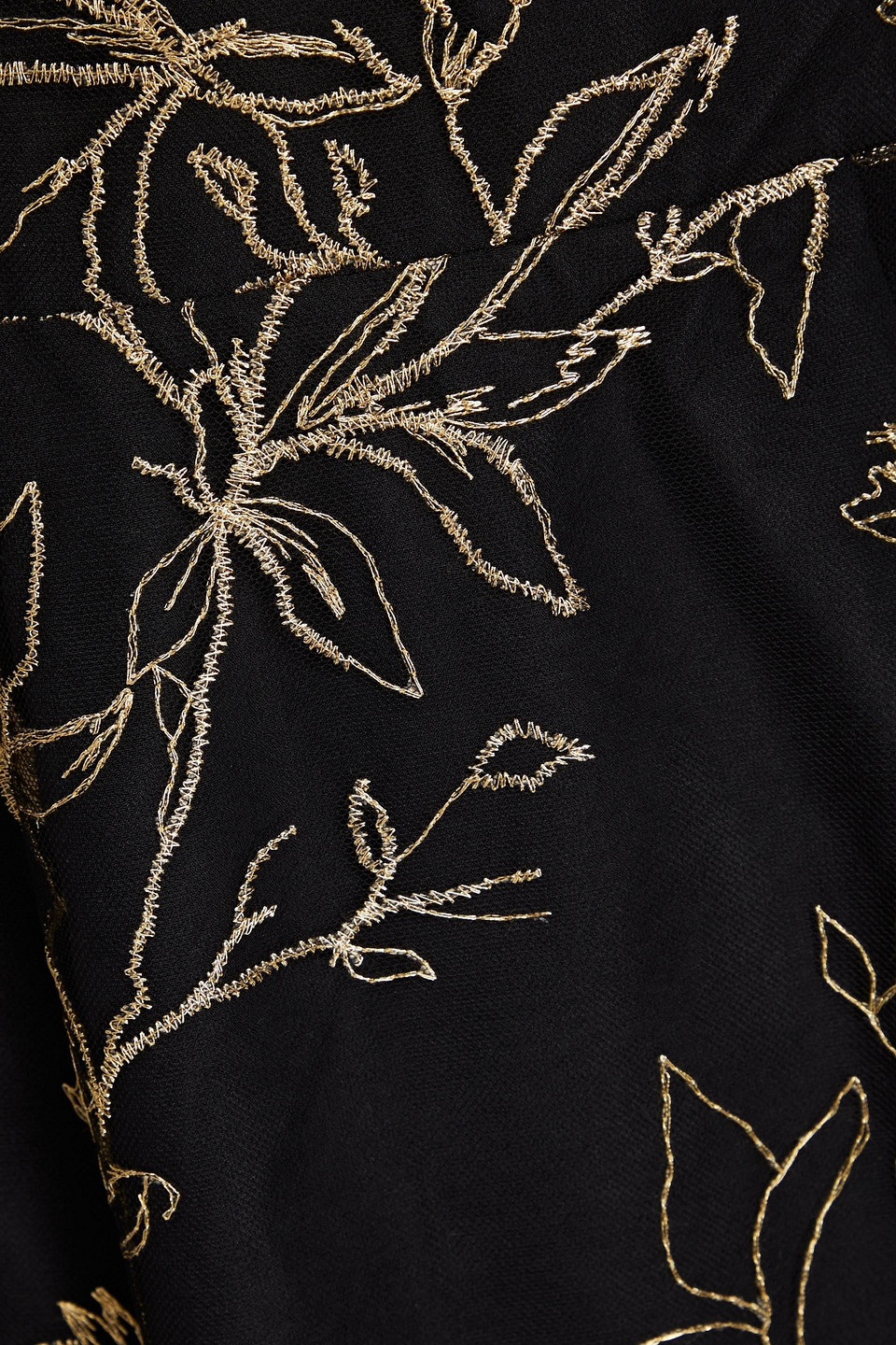 MARCHESA NOTTE FLORAL-APPLIQUÉD EMBROIDERED TULLE DRESS 3074457345635598275