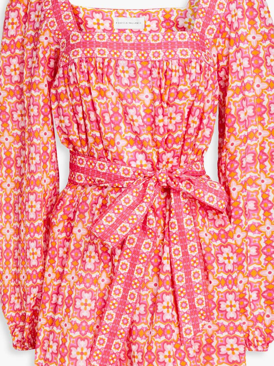 serafino printed cotton-voile mini dress