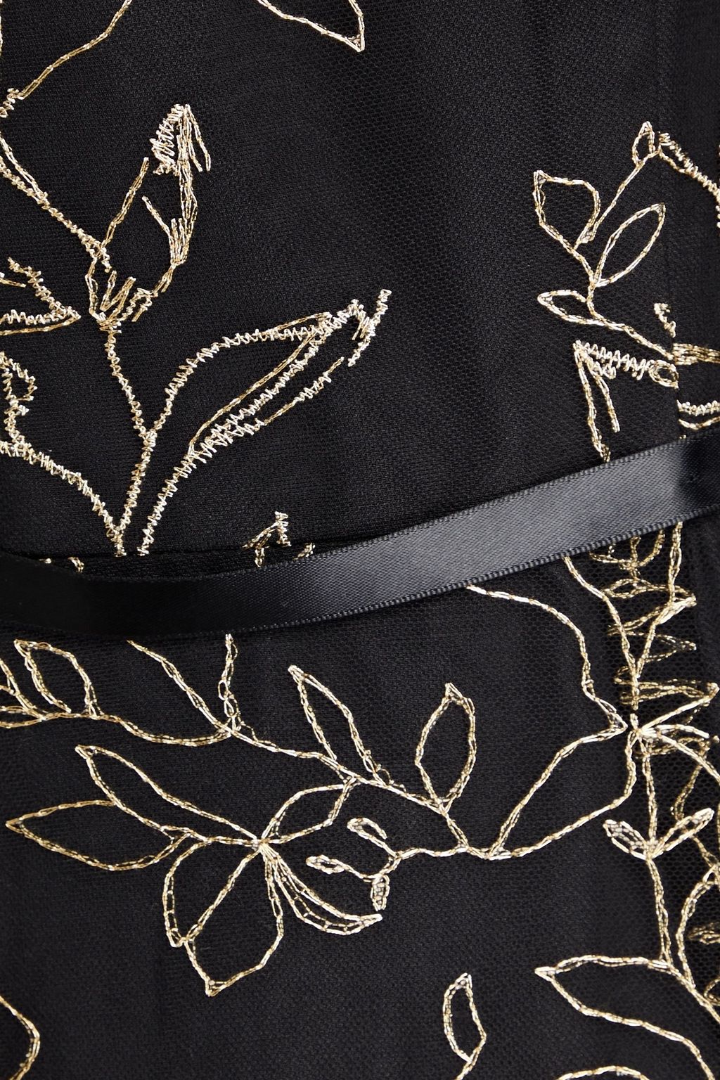 MARCHESA NOTTE Floral-appliquéd embroidered tulle gown