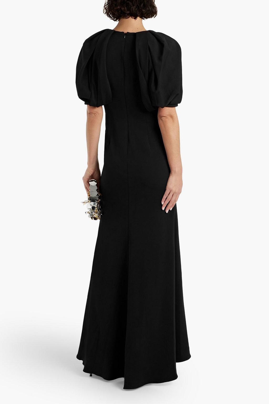 BADGLEY MISCHKA Gathered crepe gown