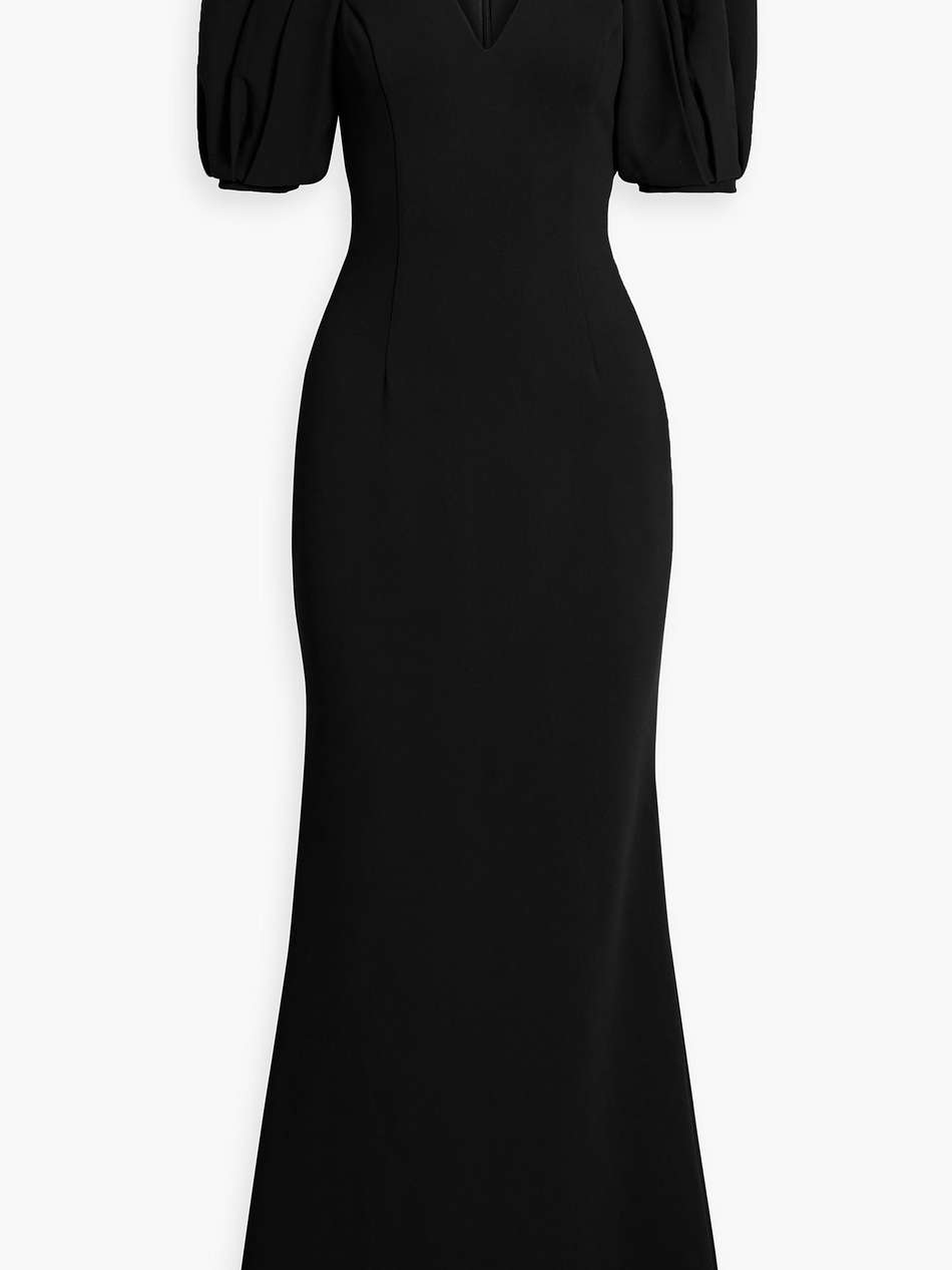 gathered crepe gown