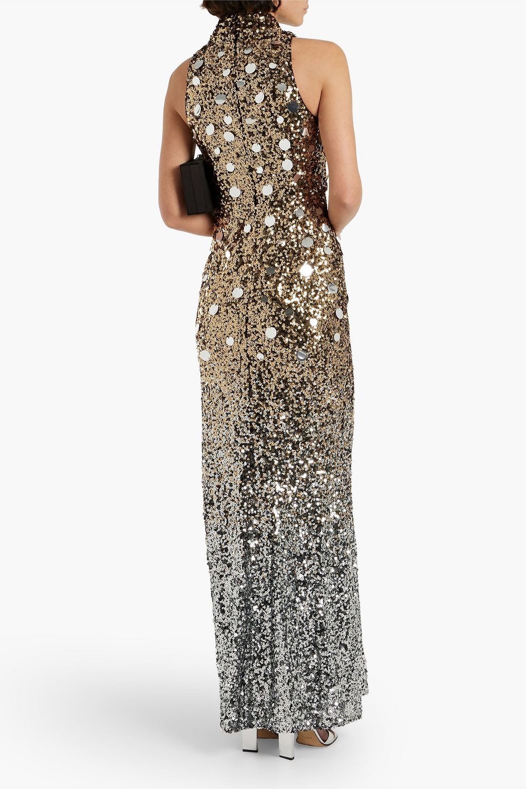 BADGLEY MISCHKA Dégradé sequined tulle gown