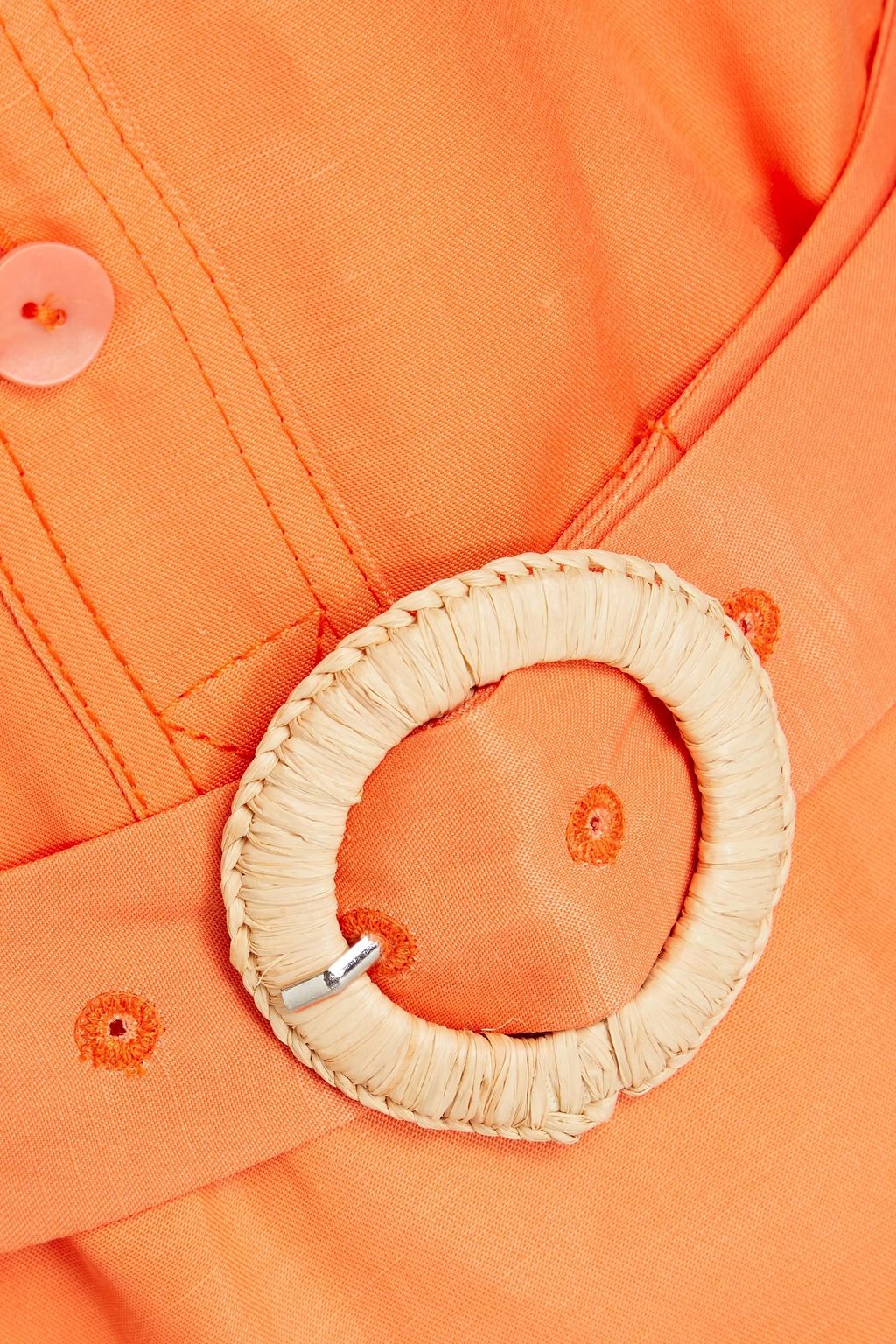 CLAUDIE PIERLOT 우븐 벨티드 미니 셔츠 드레스