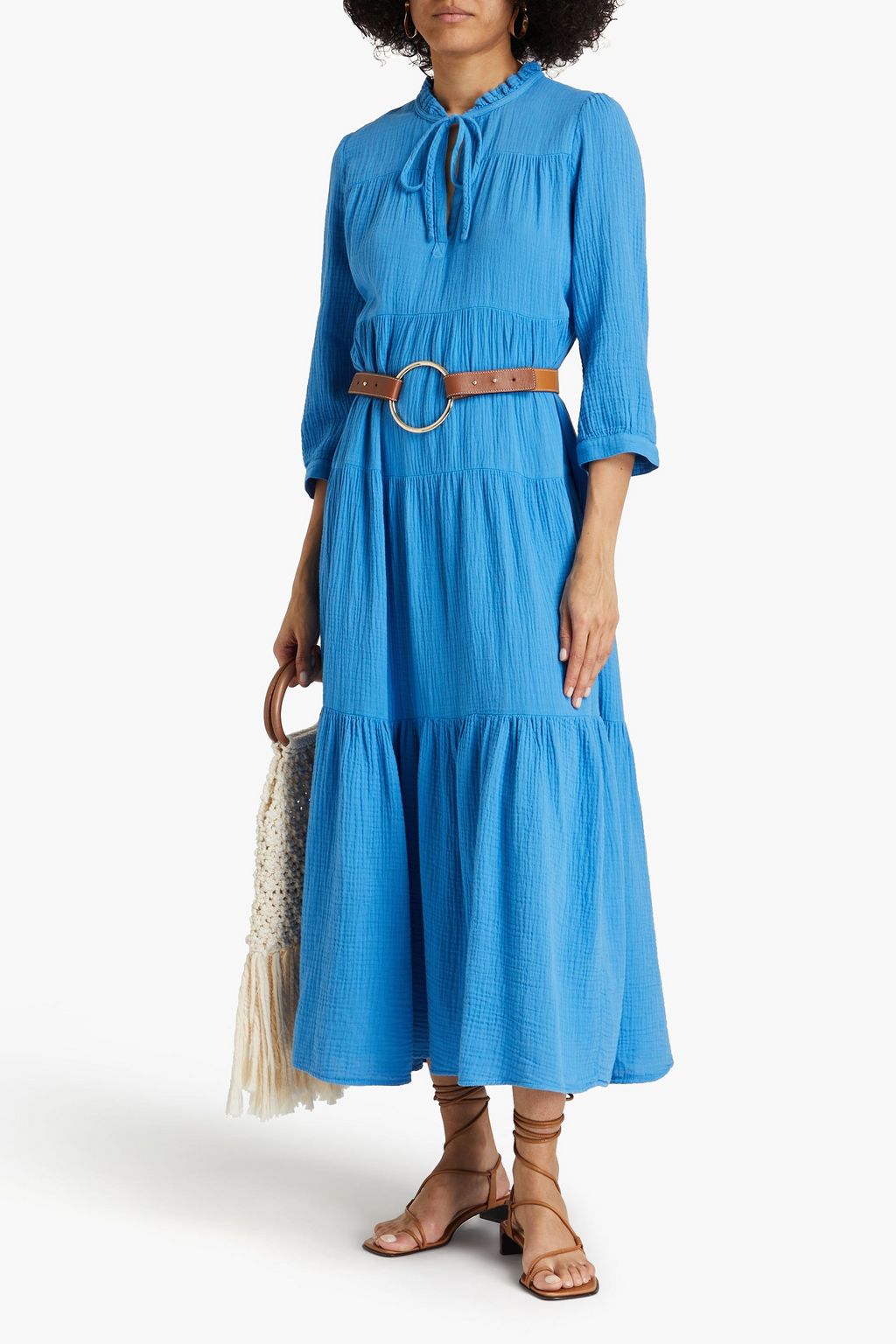 HONORINE Giselle tiered gathered cottongauze maxi dress THE