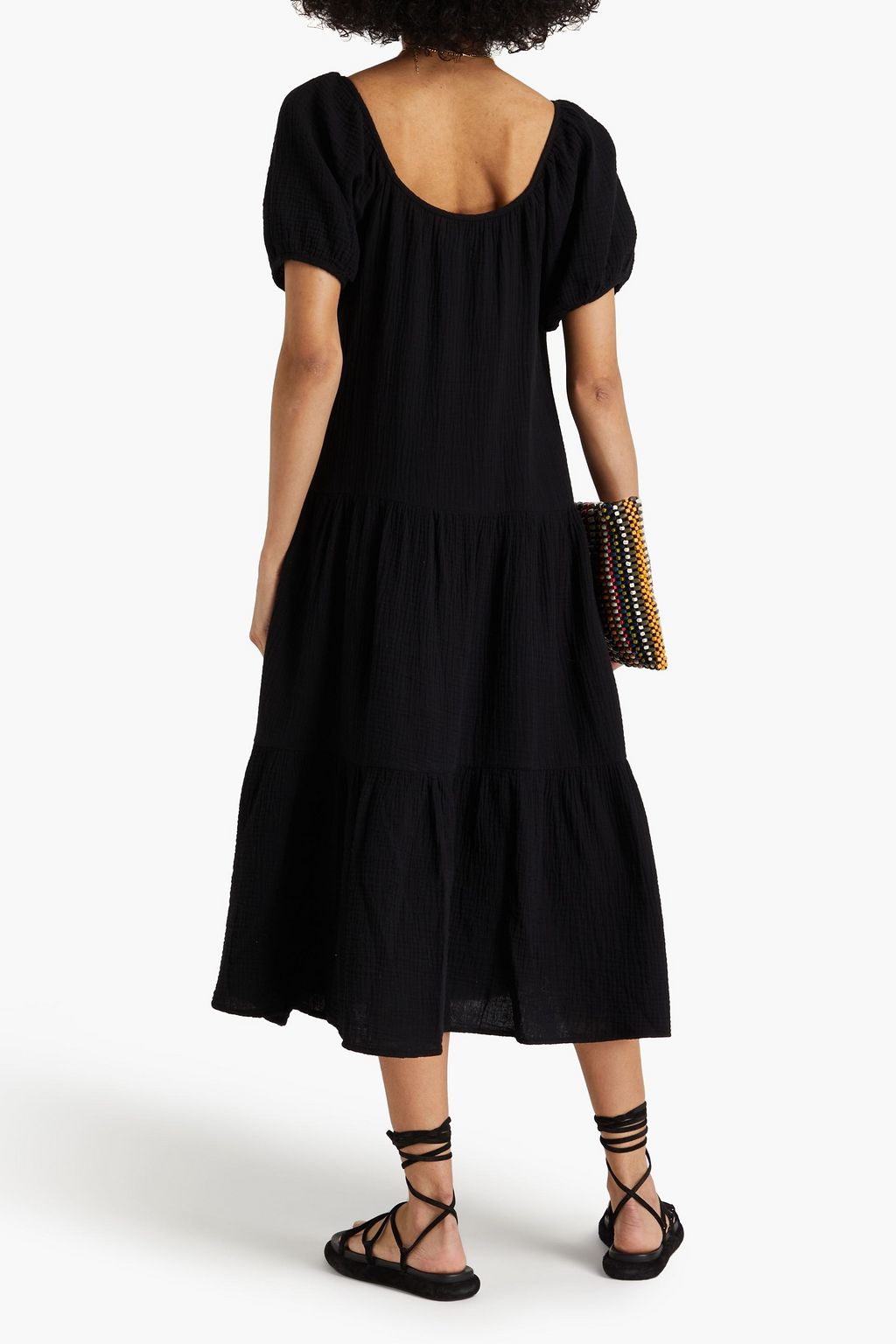 HONORINE Pamela tiered gathered cottongauze midi dress Sale up to 70