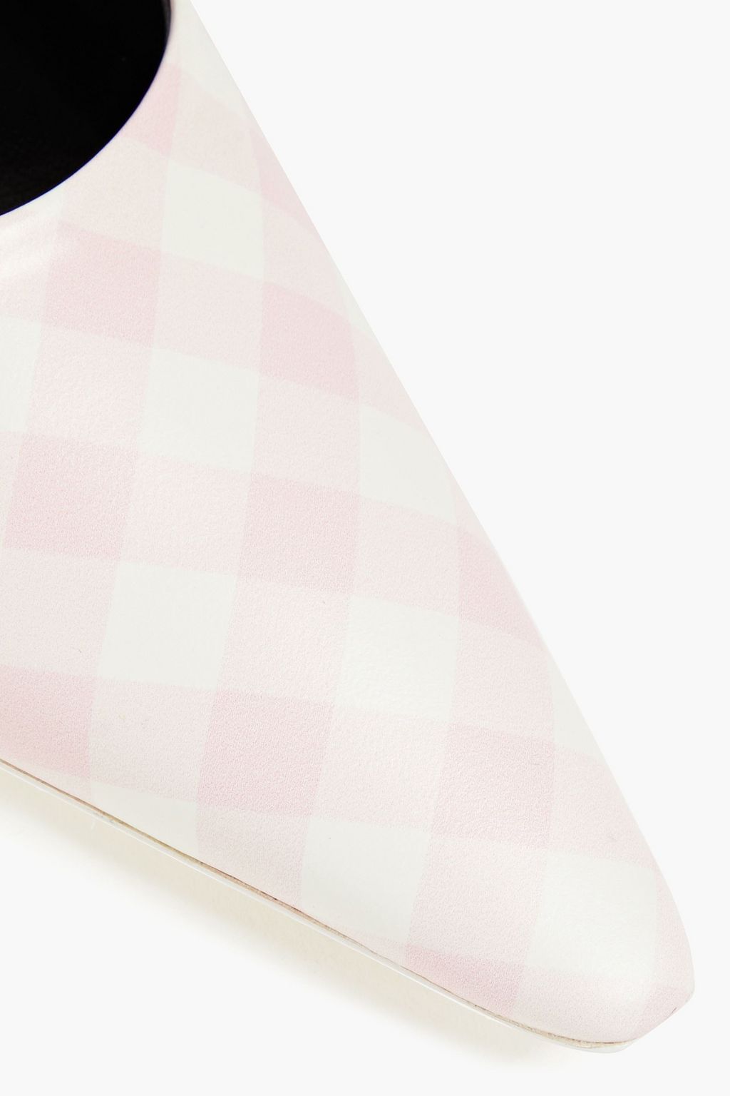 ALEXANDER WANG Crystal-embellished gingham leather slingback pumps