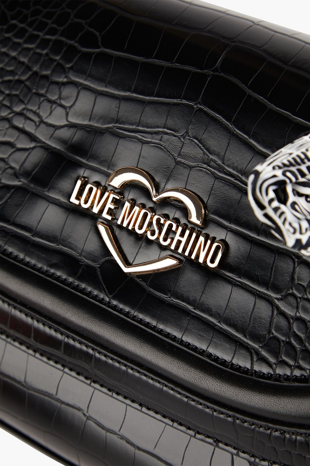 LOVE MOSCHINO Convertible faux croc-effect leather shoulder bag