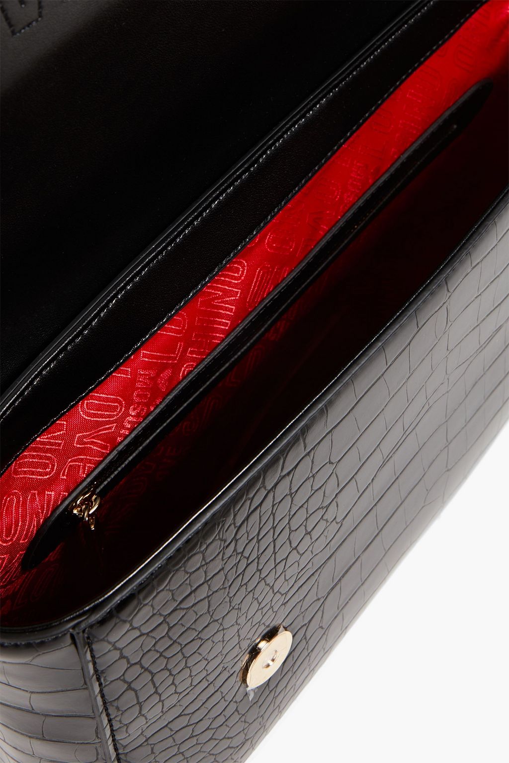 LOVE MOSCHINO Convertible faux croc-effect leather shoulder bag