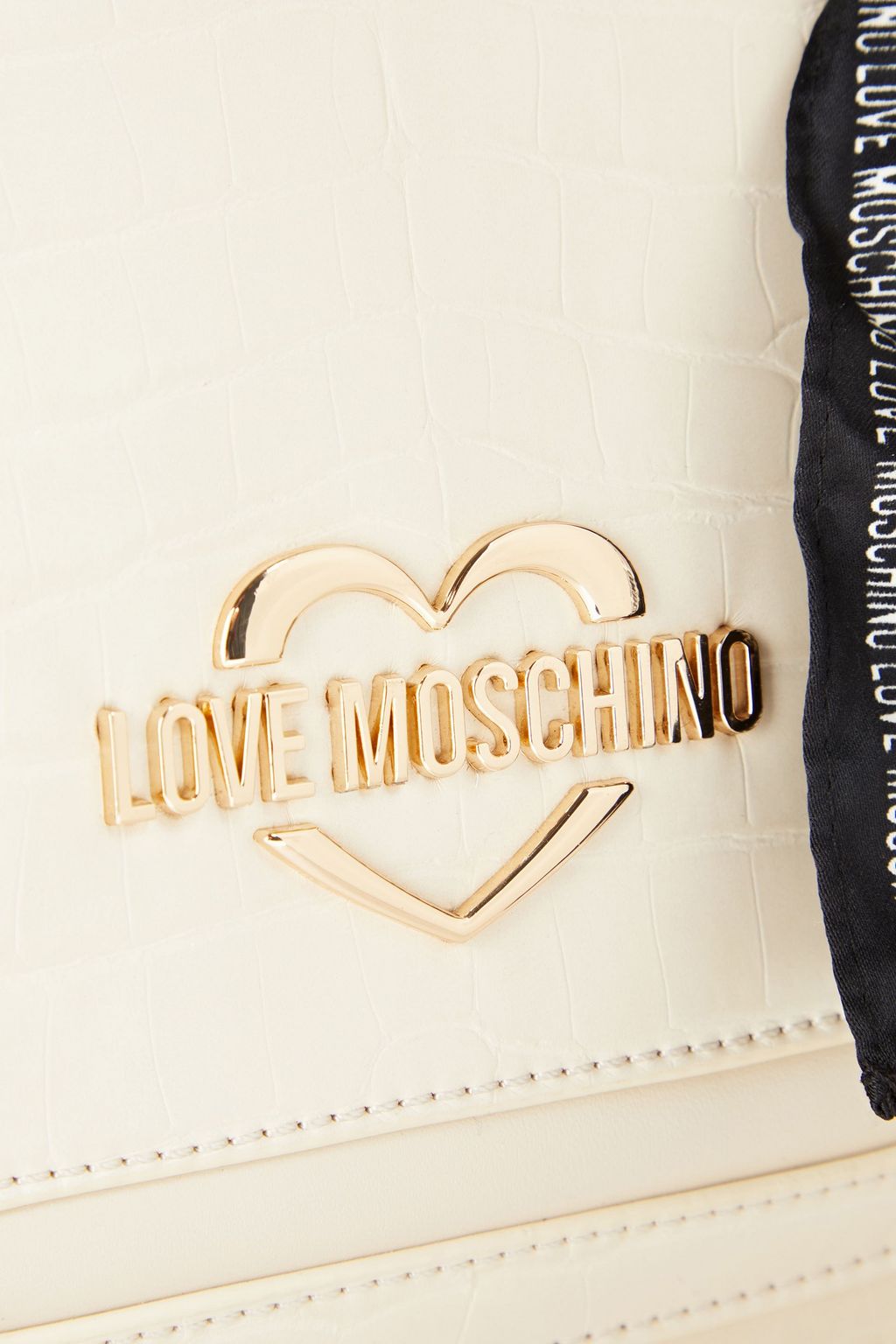 LOVE MOSCHINO Convertible faux croc-effect leather shoulder bag