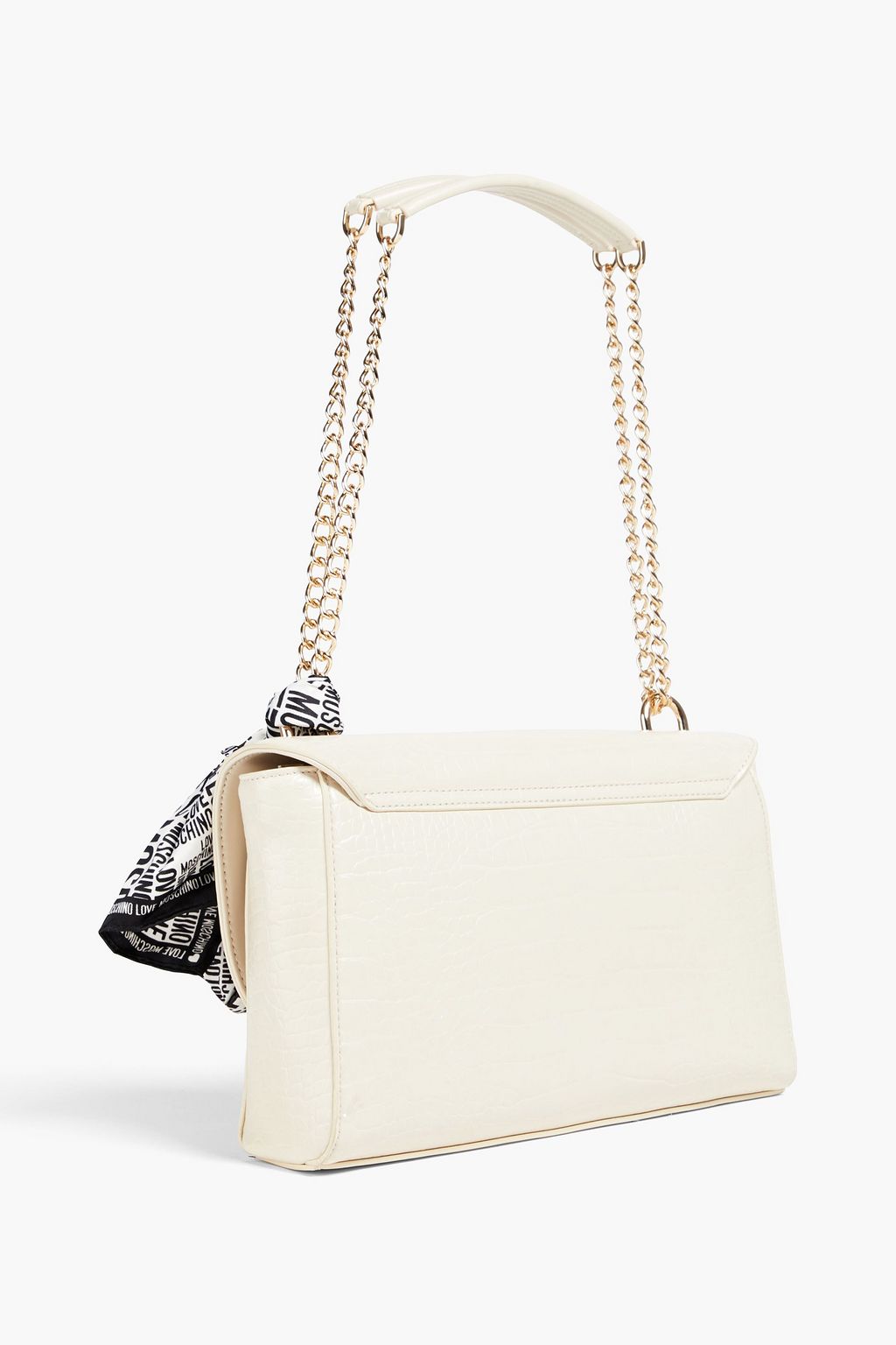 LOVE MOSCHINO Convertible faux croc-effect leather shoulder bag