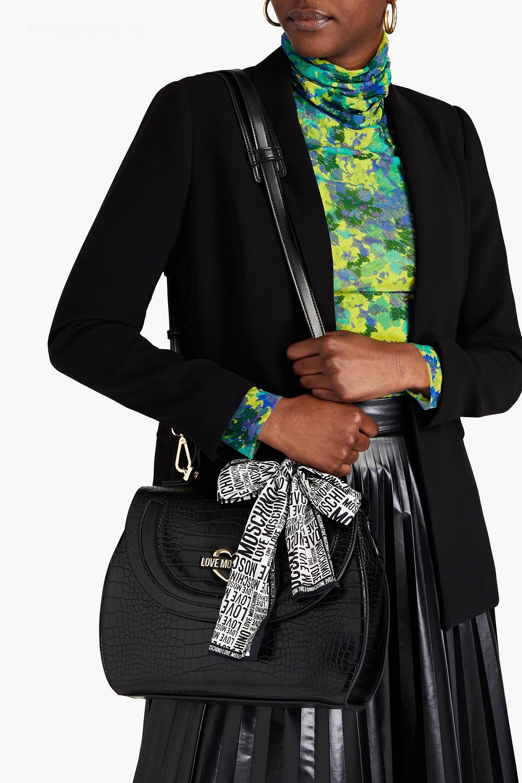 LOVE MOSCHINO Faux croc-effect leather tote