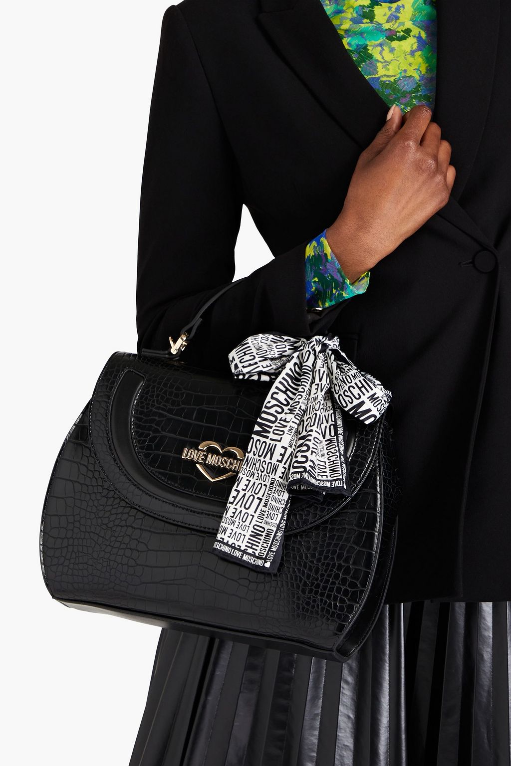 LOVE MOSCHINO Faux croc-effect leather tote