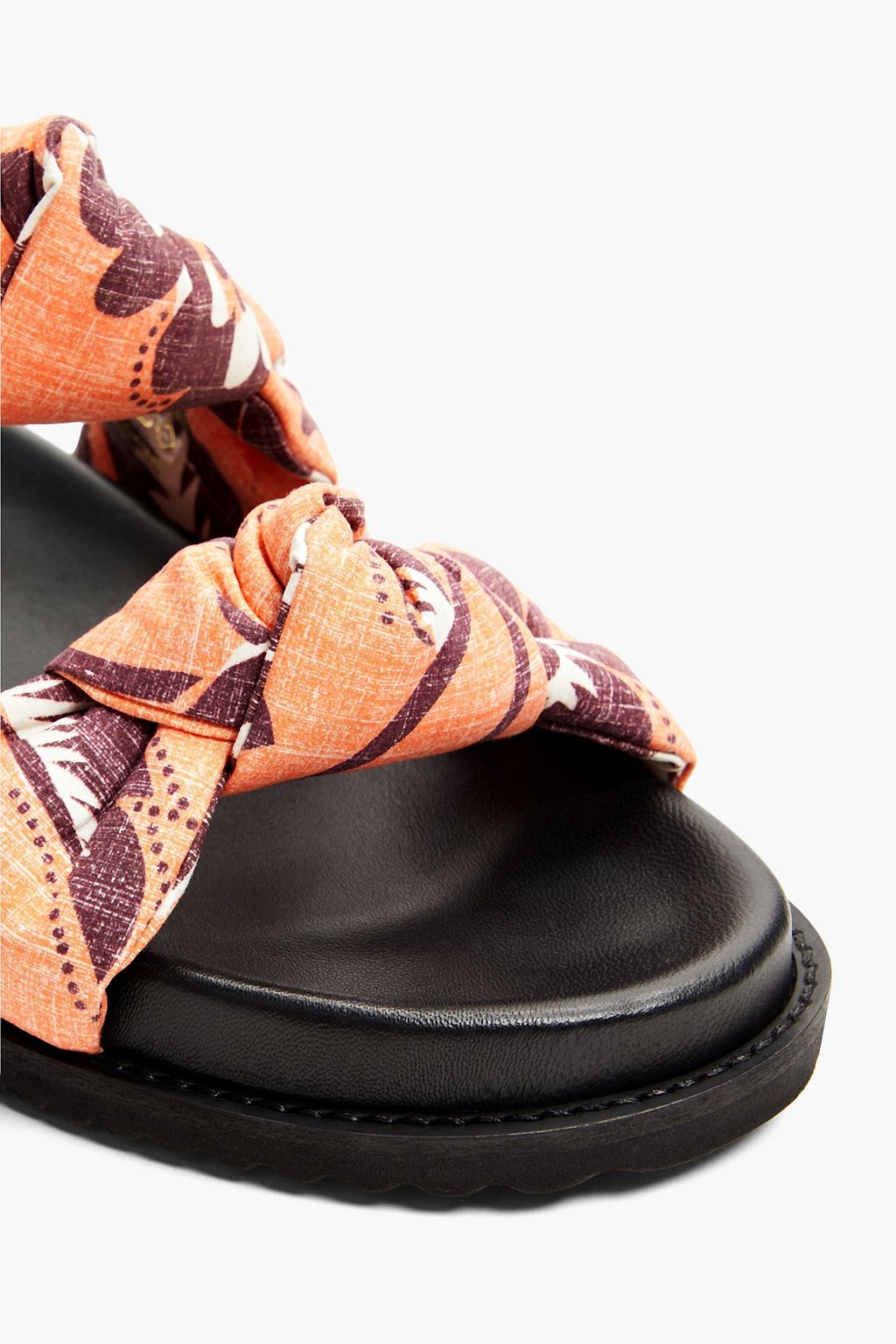 CLAUDIE PIERLOT Knotted floral-print woven slides