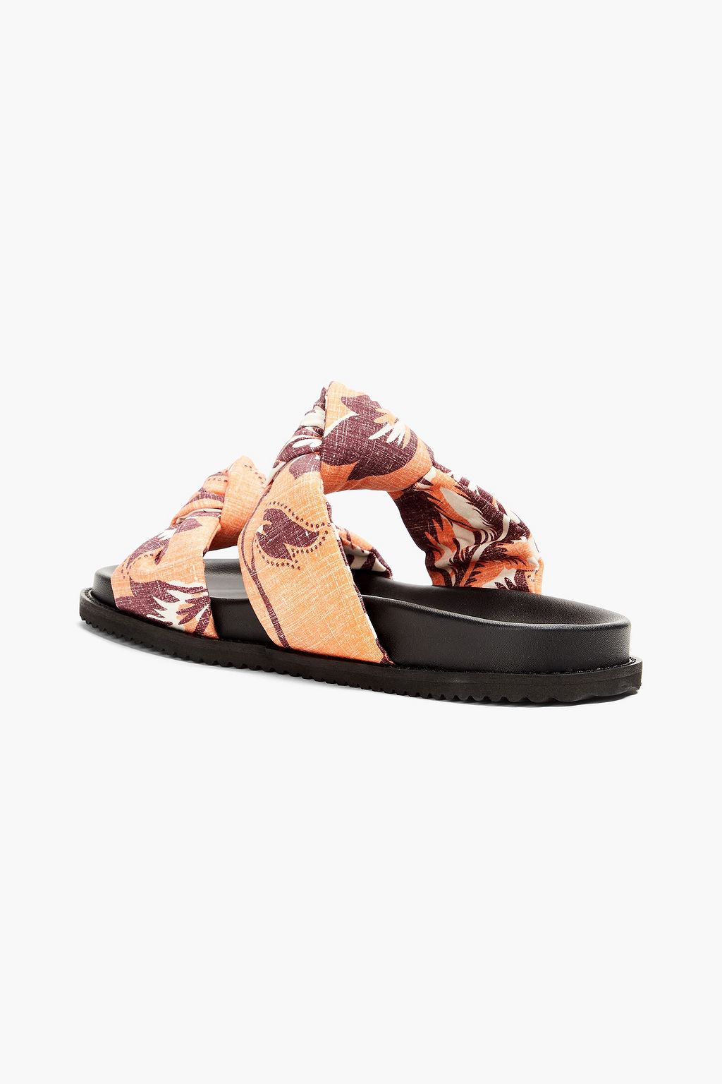 CLAUDIE PIERLOT Knotted floral-print woven slides