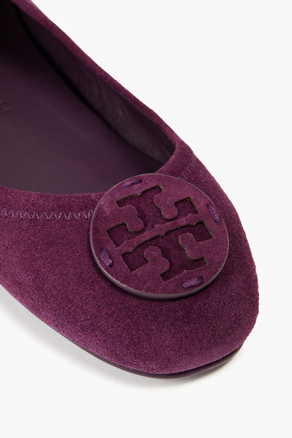 TORY BURCH Minnie Ballerinas aus Veloursleder mit Verzierung