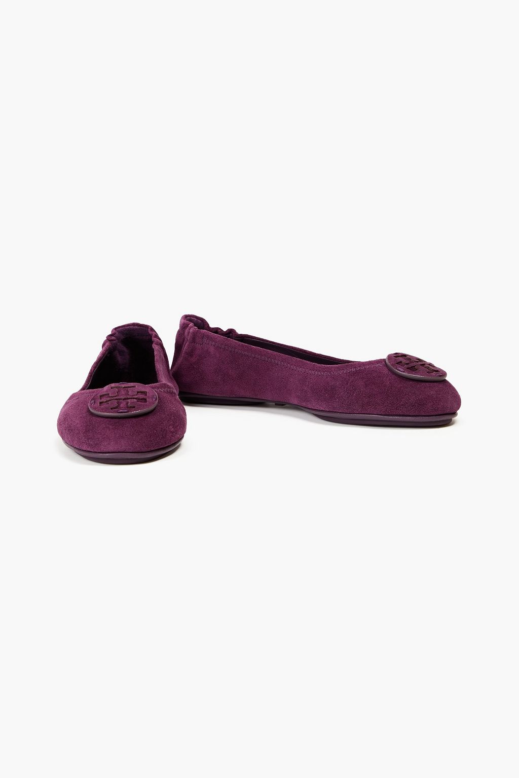 TORY BURCH Minnie Ballerinas aus Veloursleder mit Verzierung