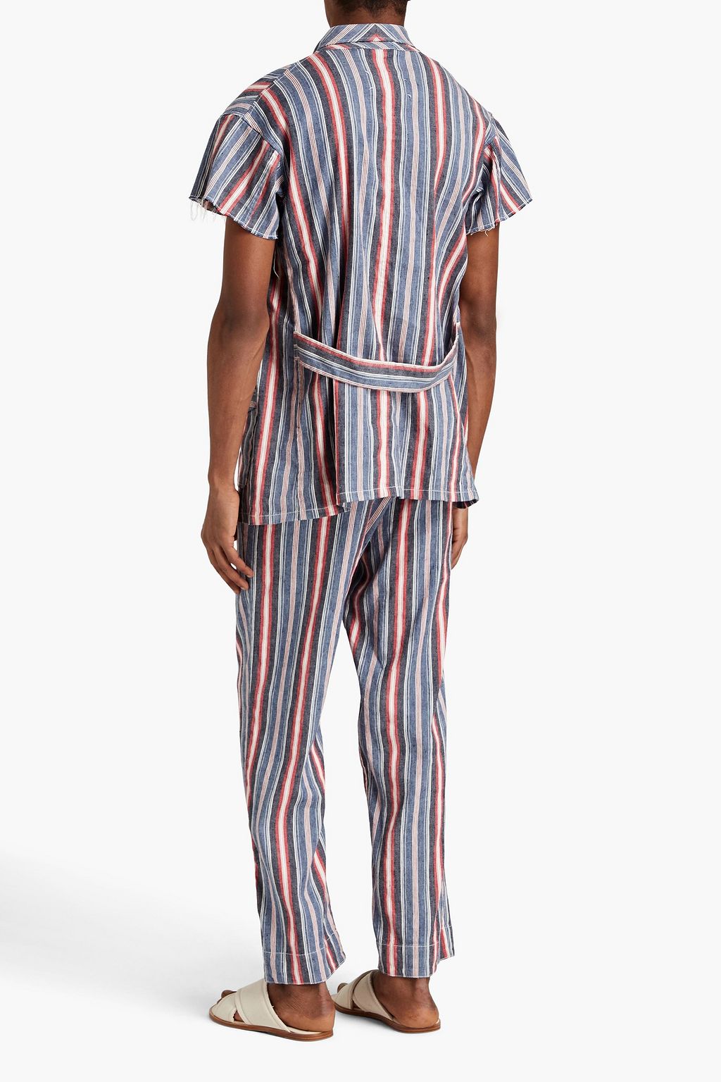 MAISON MARGIELA Striped linen-blend twill shirt
