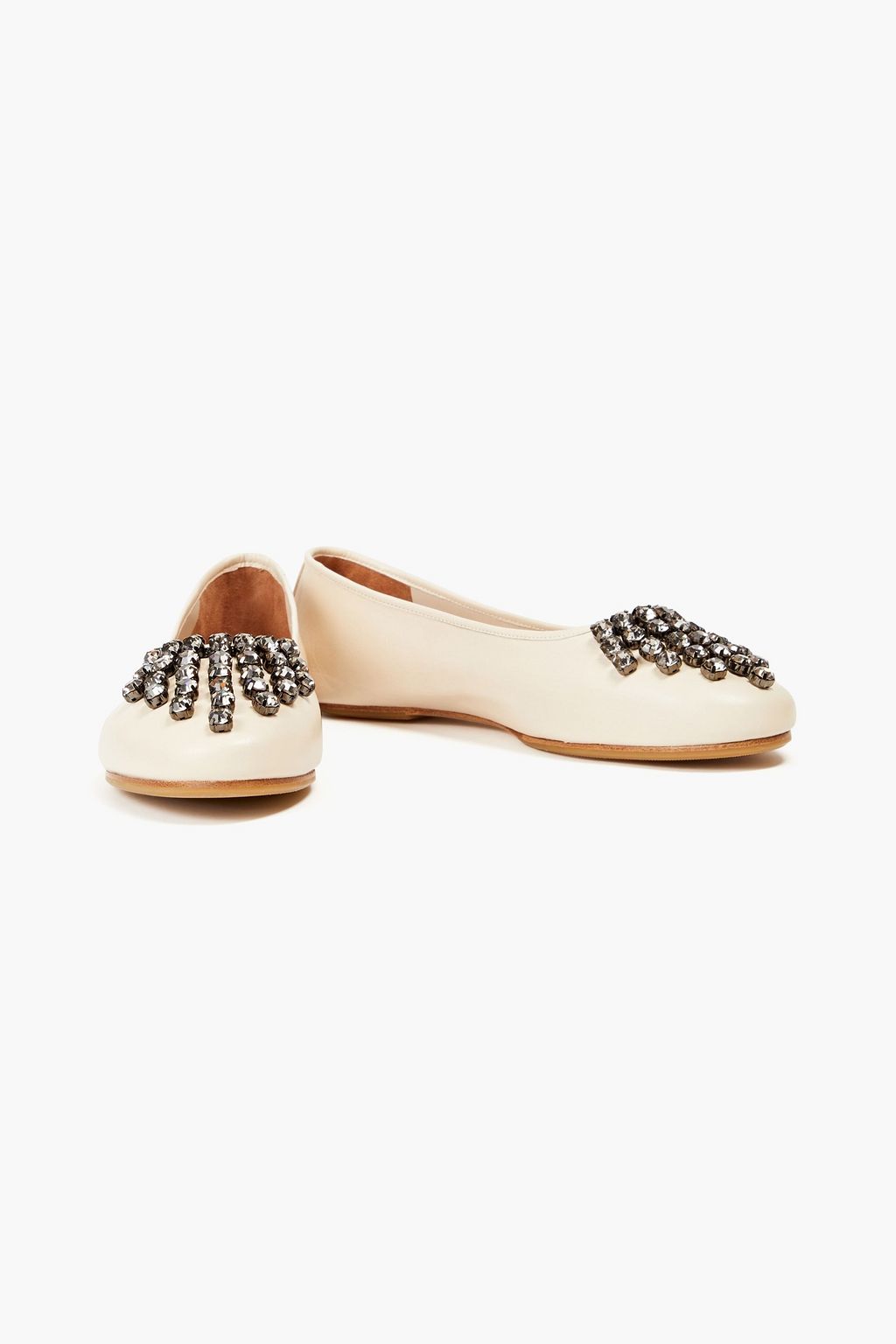 TORY BURCH Crystal-embellished leather ballet flats | Sale up to 70% off |  THE OUTNET