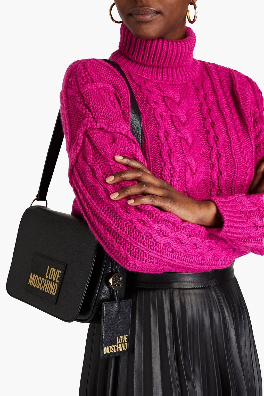 LOVE MOSCHINO Faux pebbled-leather shoulder bag