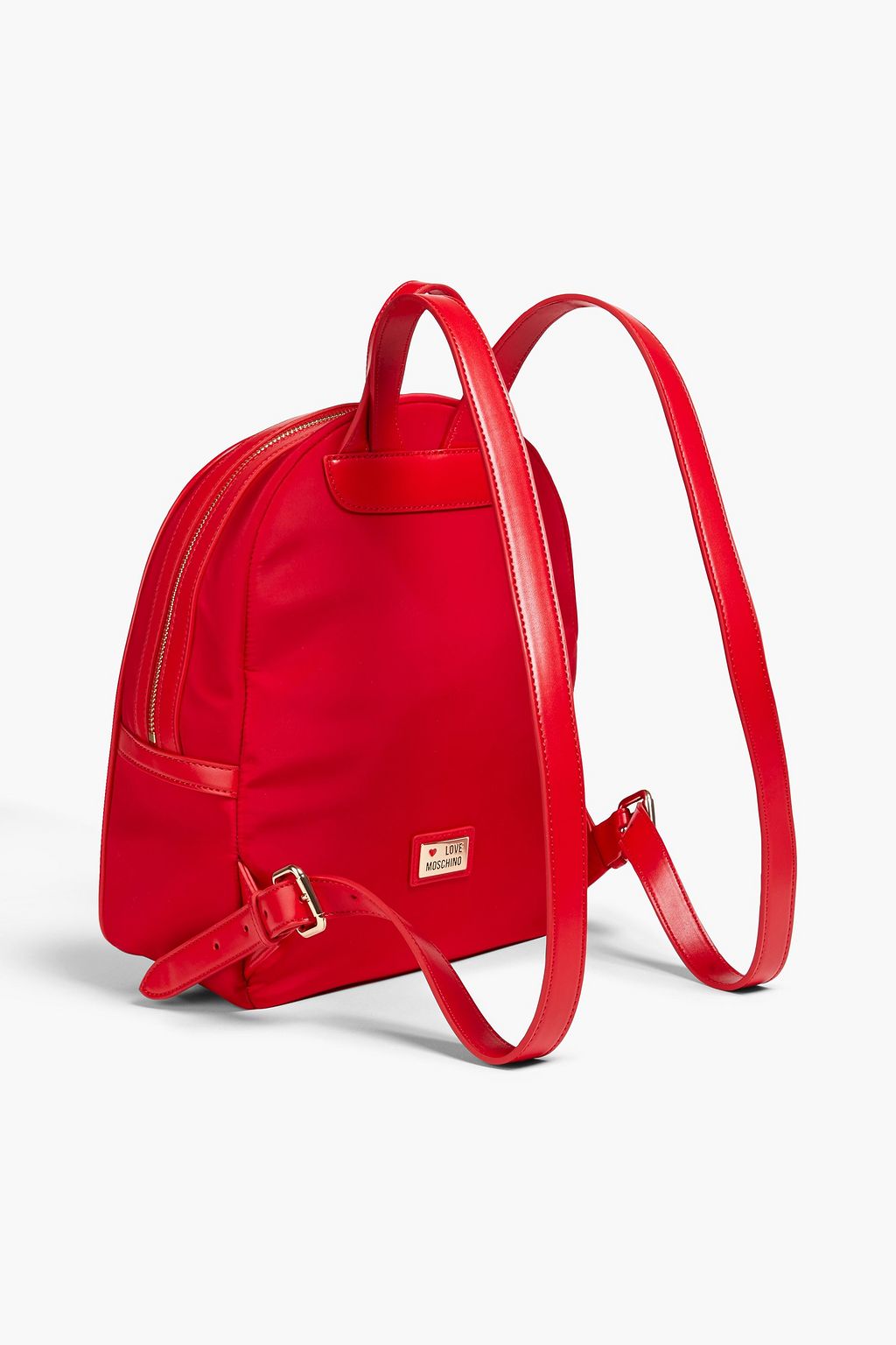 LOVE MOSCHINO Faux leather-trimmed shell backpack