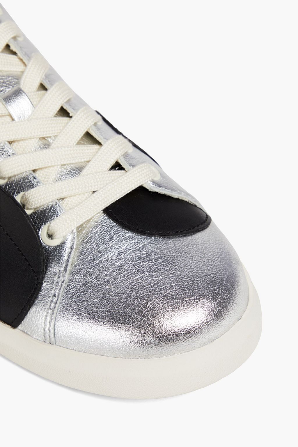 TORY BURCH Howell Court metallic polka-dot leather sneakers