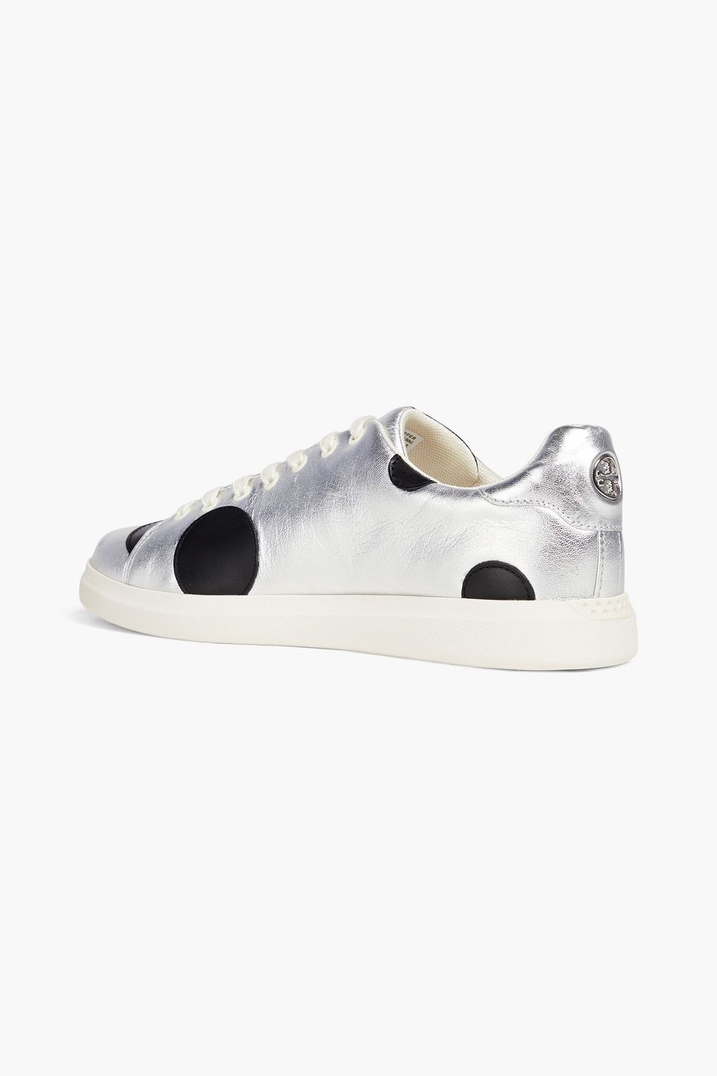 TORY BURCH Howell Court metallic polka-dot leather sneakers