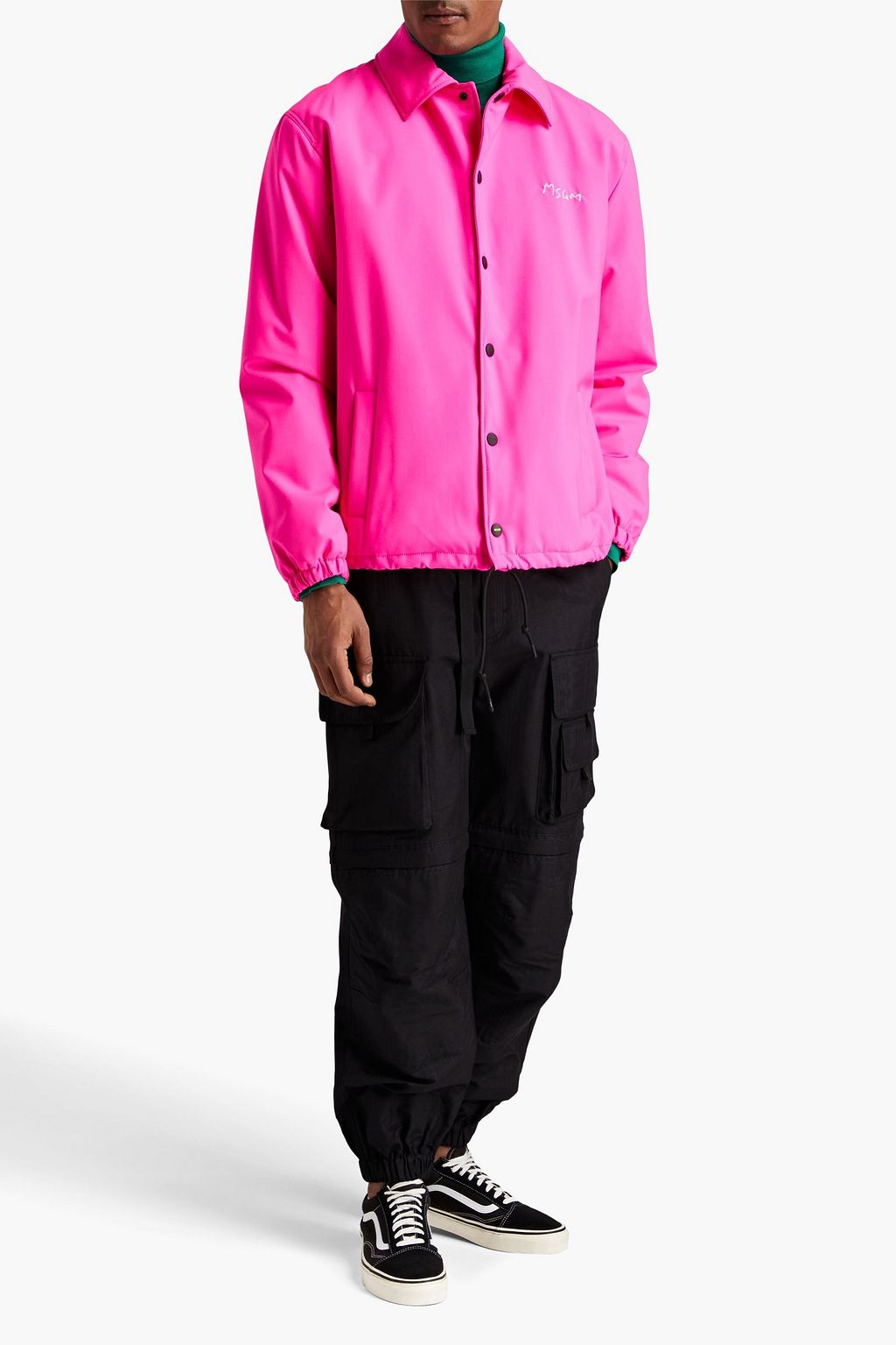 MSGM Embroidered wool-blend jacket