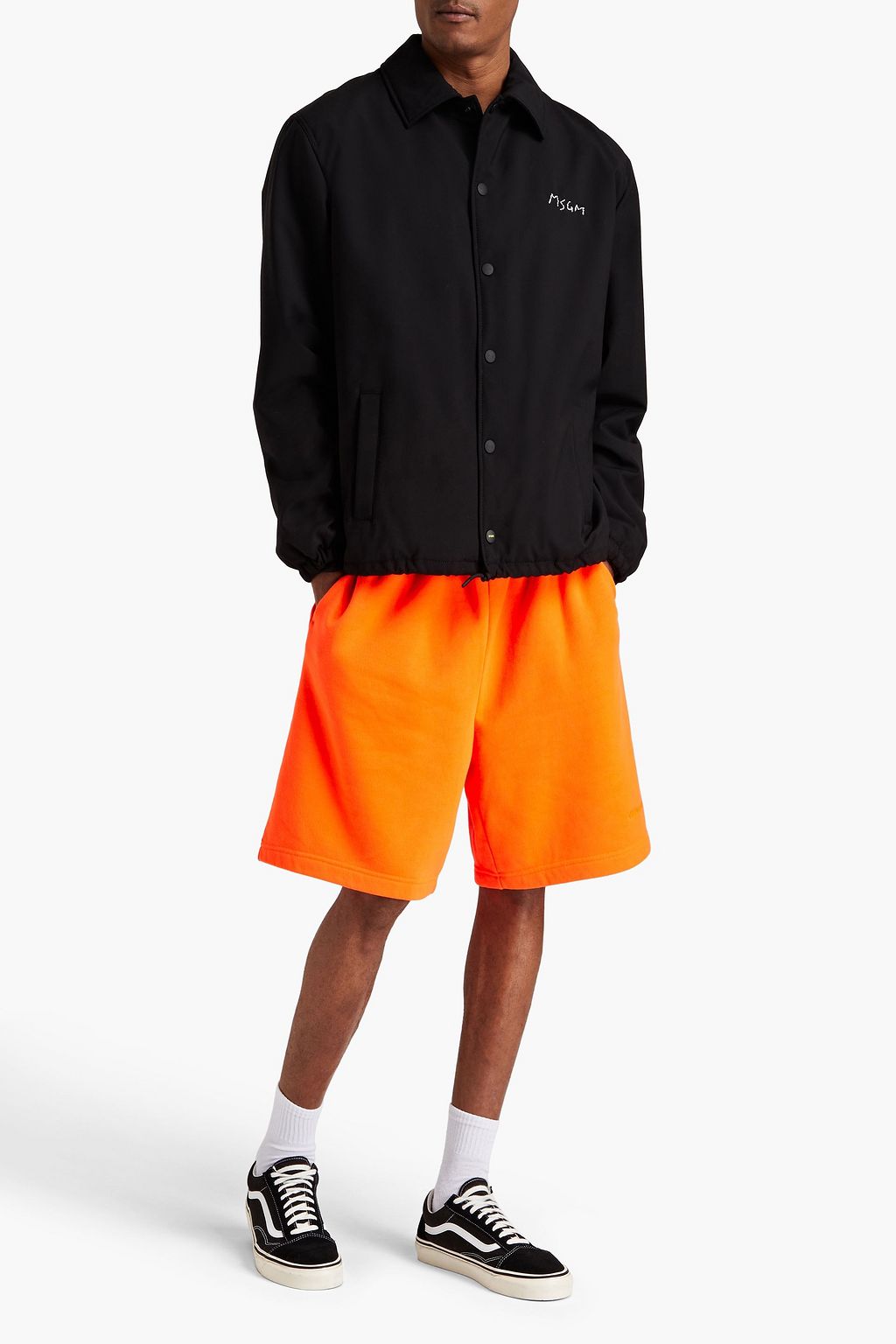 MSGM Embroidered wool-blend jacket