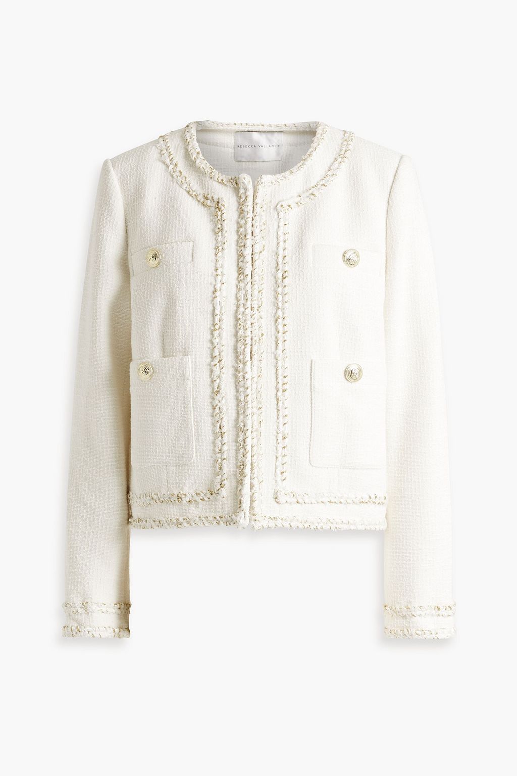 REBECCA VALLANCE Button-embellished tweed jacket | THE OUTNET