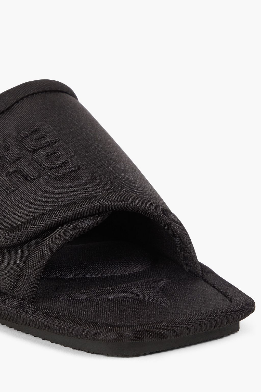 ALEXANDER WANG Logo-embossed padded stretch-jersey slides