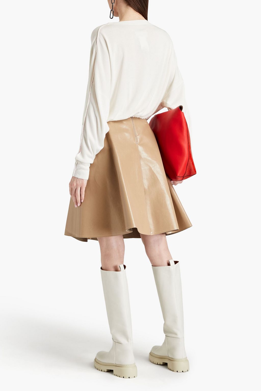 MM6 MAISON MARGIELA Fluted faux leather skirt