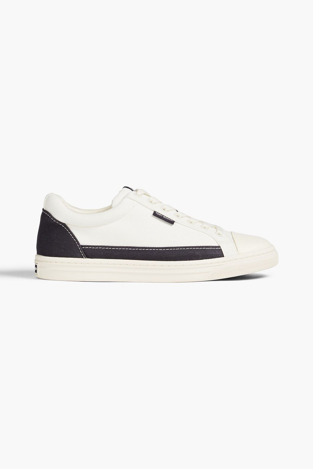 TORY BURCH Classic Court two tone canvas sneakers THE OUTNET