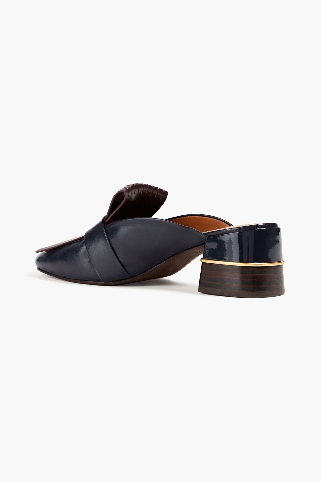 TORY BURCH Kiltie Mules aus Leder mit Verzierung und Fransen