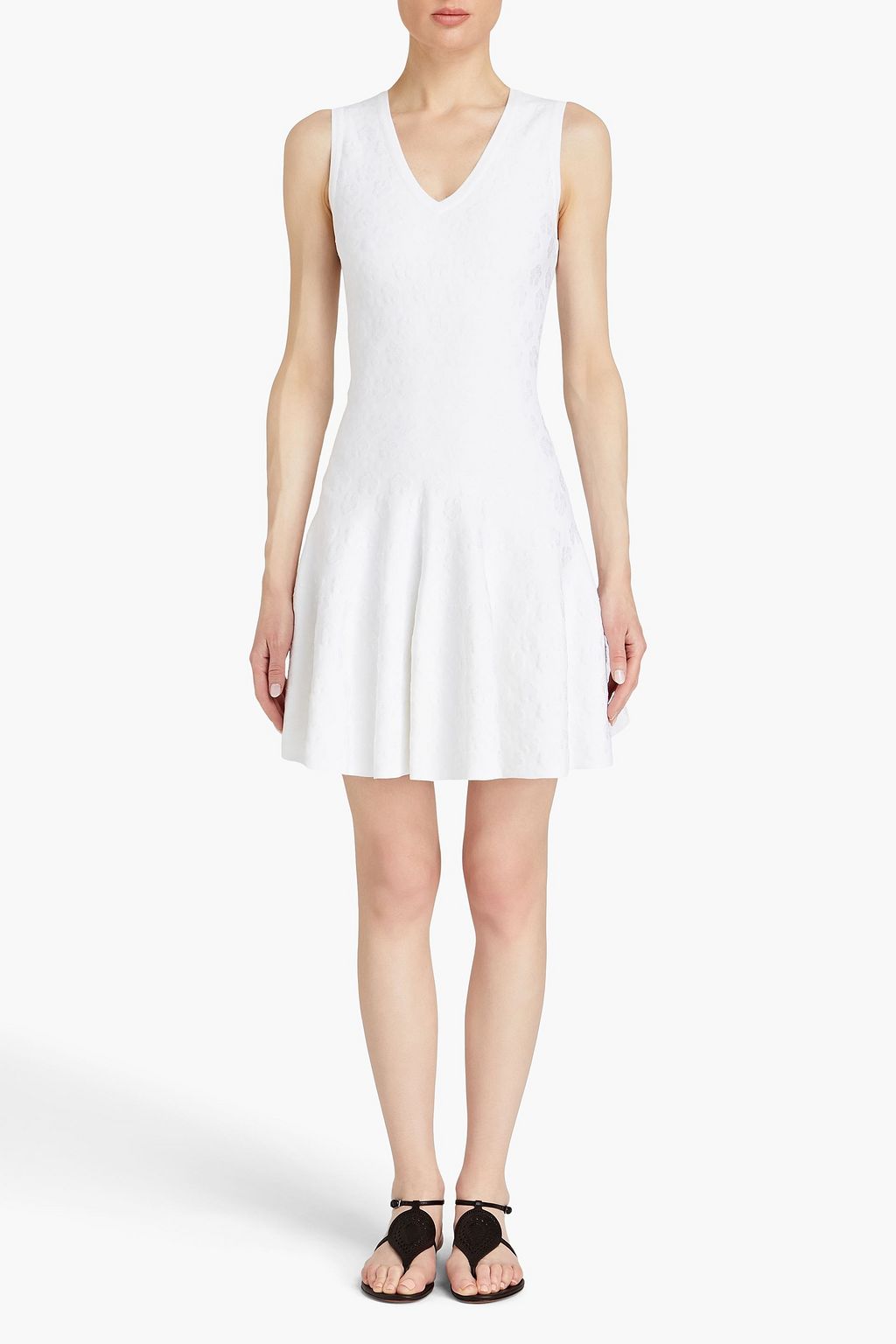 ALAÏA フローラルジャカードニット ミニワンピース